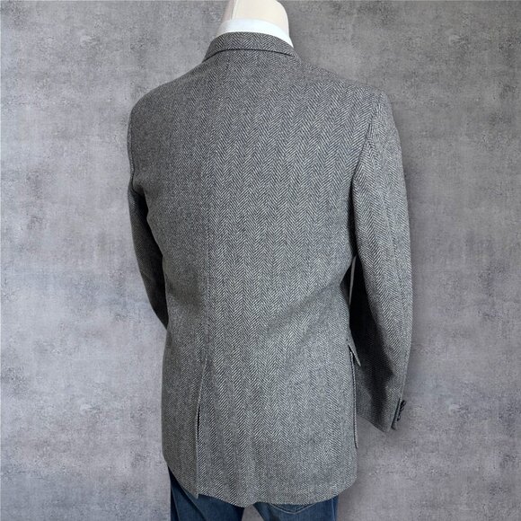 Haggar Vintage Men’s 44R Tweed Wool Blazer Sport Coat 2 Button Jacket USA - Picture 3 of 10